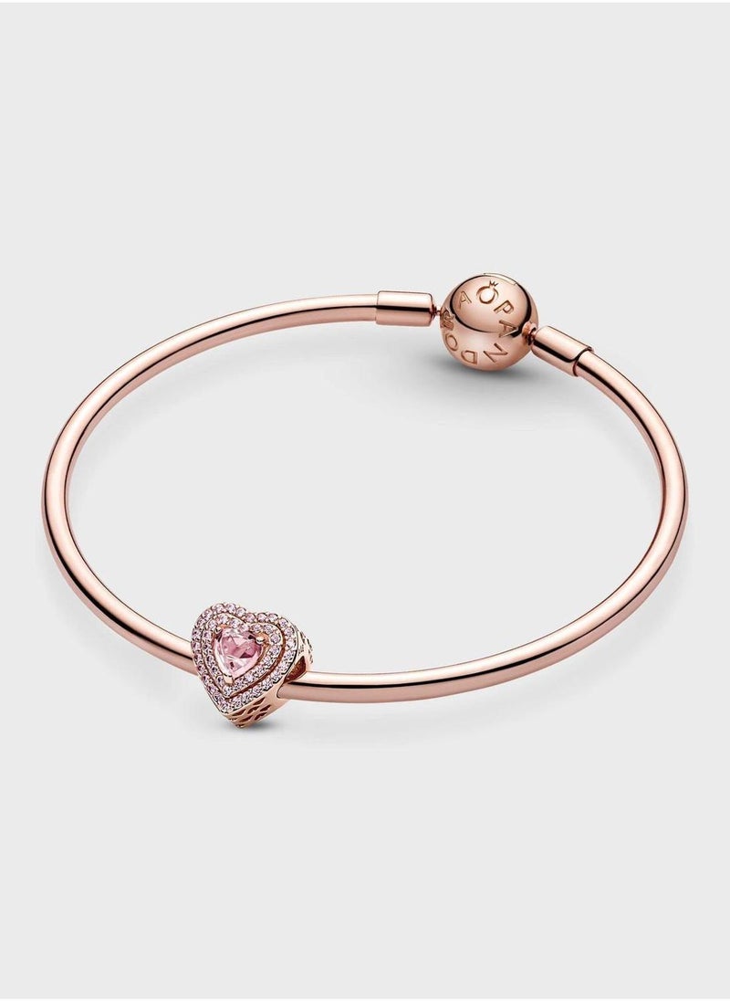 PANDORA Sparkling Levelled Heart Charm  - Image 5