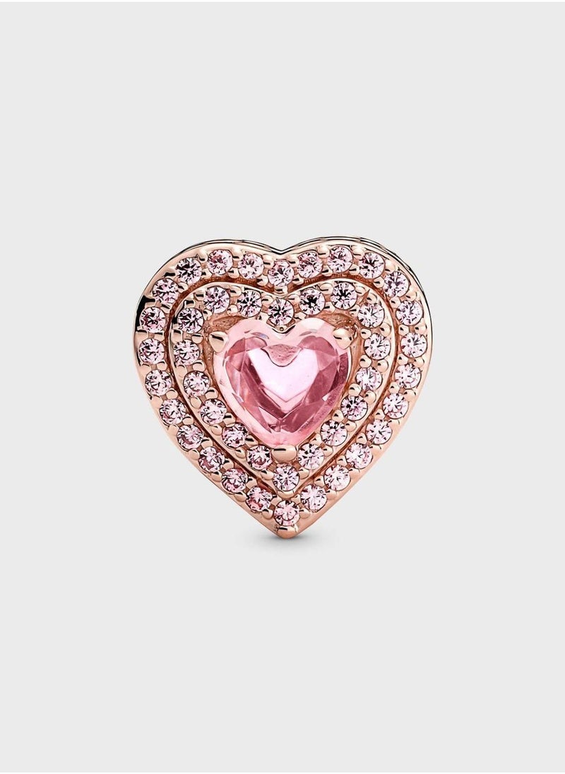 PANDORA Sparkling Levelled Heart Charm  - Image 2