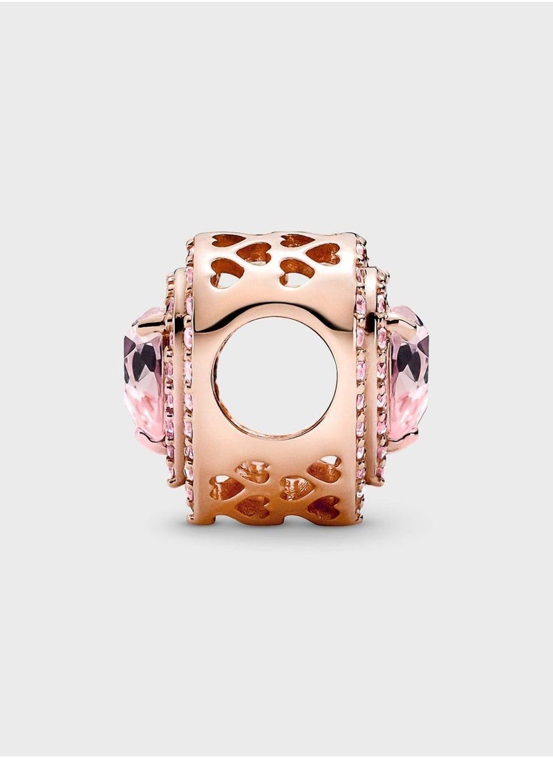 PANDORA Sparkling Levelled Heart Charm  - Image 3