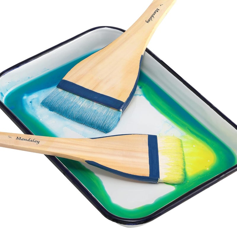 Creative Mark Mandalay Professional Goat Hair Hake Brush - 6" Wide Paint Brush with Paddle Handle for Professional Artists - Soft Natural Bristles Ideal for Sumi-e and Color Washes - Image 5