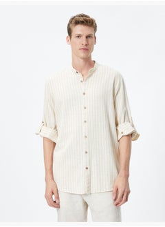 KOTON Classic Neck Shirt Buttoned Cotton  - Image 3