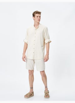 KOTON Classic Neck Shirt Buttoned Cotton  - Image 2