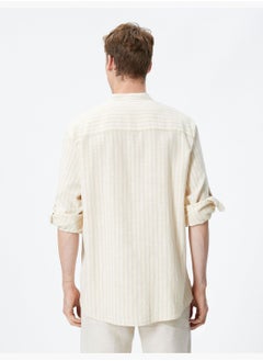 KOTON Classic Neck Shirt Buttoned Cotton  - Image 4