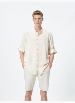 KOTON Classic Neck Shirt Buttoned Cotton  - Image 1