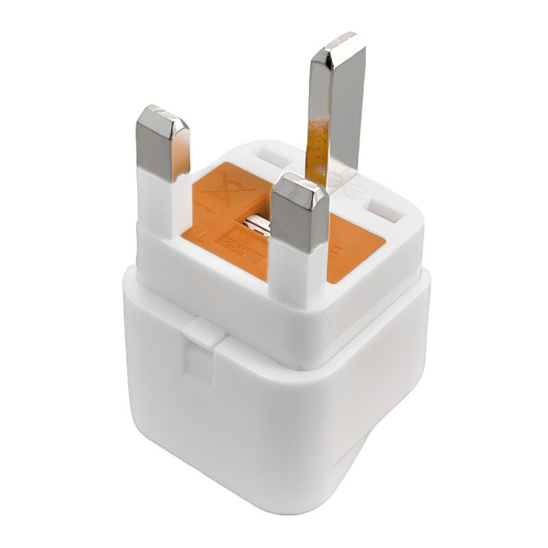 Universal Travel Adapter with UK Plug, EU Socket, and Hong Kong Compatibility