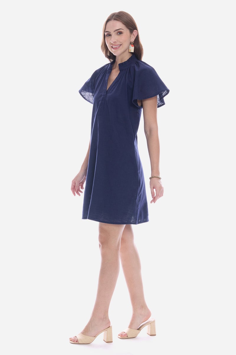 Virgio Solid Cotton Butterfly Sleeve Mini for Women - Image 3