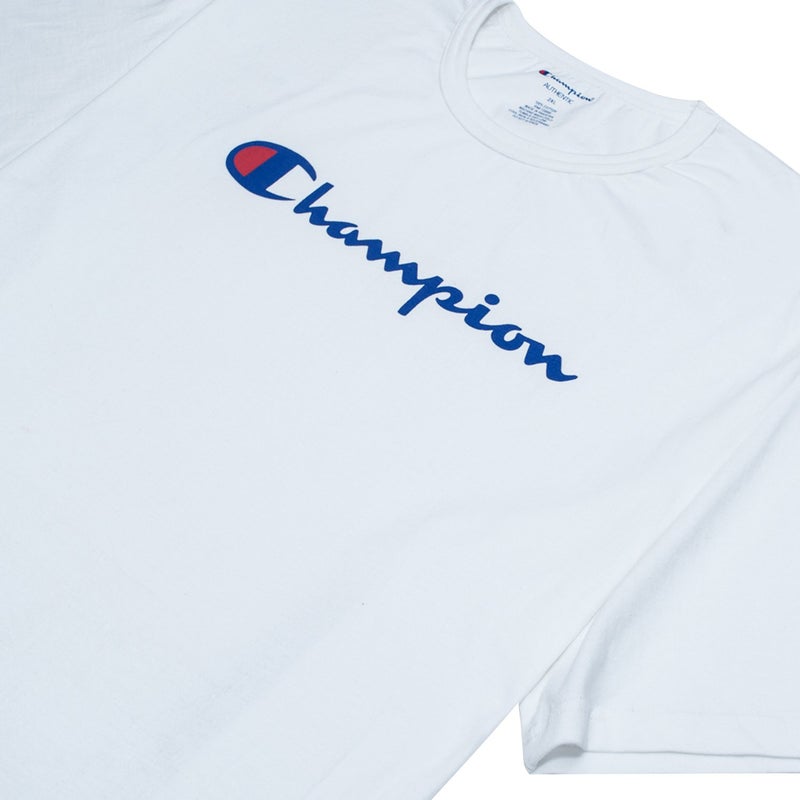 Champion Men's Cotton Long Sleeve Tee, White, Medium - Image 2