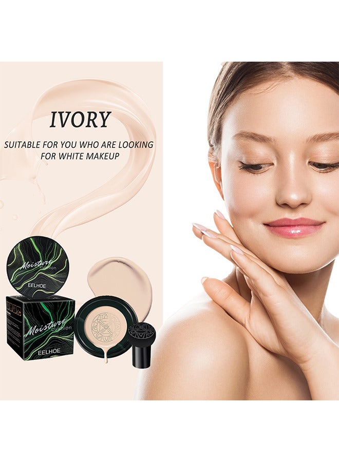 إيلهو وسادة هواء رأس الفطر BB كريم الأساس CC كريم الأساس ماكياج ترطيب BB كريم الأساس السائل ، الكونسيلر أساس ماكياج دائم حتى لون البشرة ماكياج قاعدة التمهيدي (العاج) - Image 2