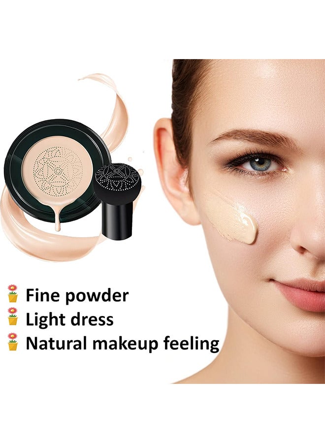 إيلهو وسادة هواء رأس الفطر BB كريم الأساس CC كريم الأساس ماكياج ترطيب BB كريم الأساس السائل ، الكونسيلر أساس ماكياج دائم حتى لون البشرة ماكياج قاعدة التمهيدي (العاج) - Image 3