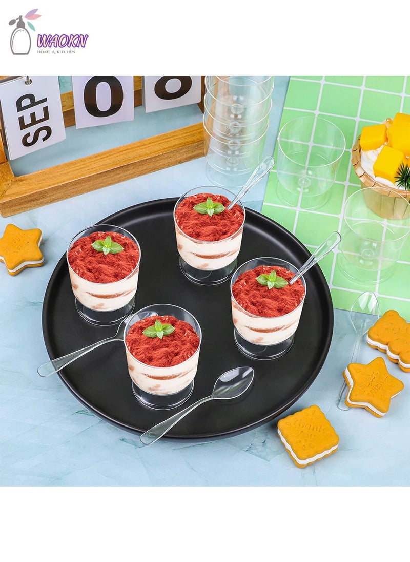 WAOKN 20-Piece Disposable High Dessert Cups Mini Dessert Cups 150ML  Plastic Mousse Cups Plastic Cake Jelly Packing Cups Clear Dessert Cups Transparent Plastic - Image 4
