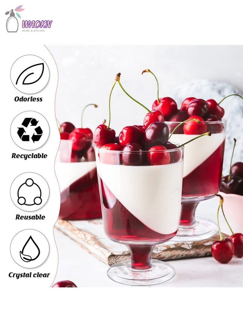 WAOKN 20-Piece Disposable High Dessert Cups Mini Dessert Cups 150ML  Plastic Mousse Cups Plastic Cake Jelly Packing Cups Clear Dessert Cups Transparent Plastic - Image 3
