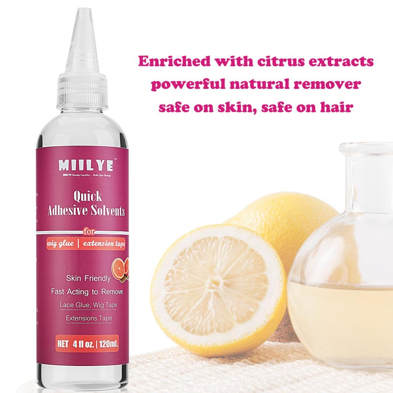 MIILYE Tape in Extension Remover Spray 4OZ/120ml, Tape in Remover Lace Wig Glue Remover Fast Removes Double Sided Hair Extensions Tape & Hair Glue Residue| Gentle on Skin| No Greasy| Easy to Clean - Image 2