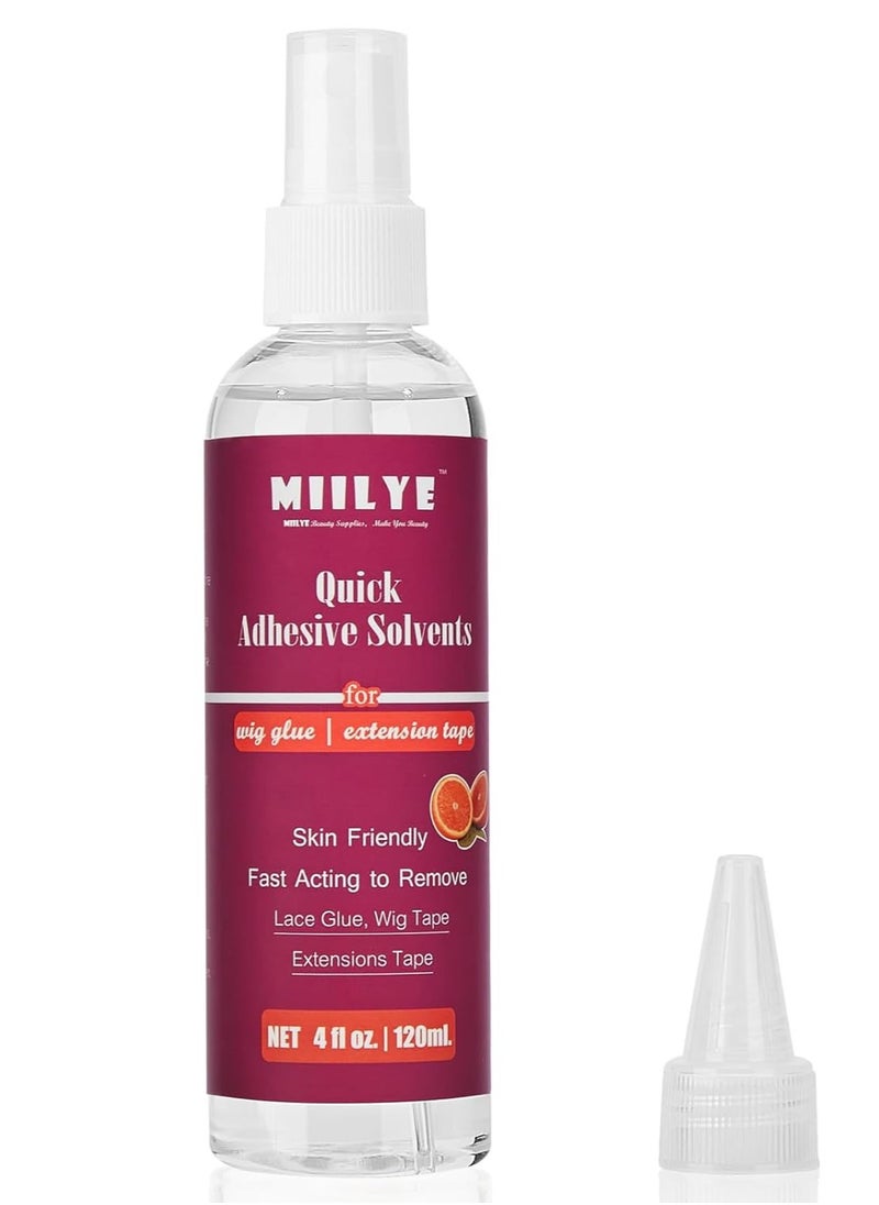 MIILYE MIILYE Lace Glue Remover/Tape in Extension Remover Spray 4OZ/120ml, Tape in Remover Wig Glue Remover Fast Removes Double Sided Hair Extensions Tape Adhesive| Gentle on Skin| No Greasy| Easy to Clean  - Image 1