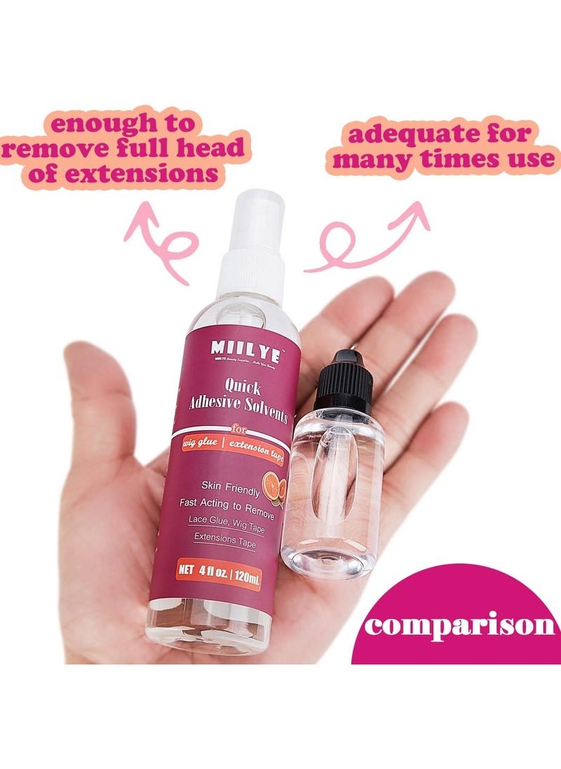 MIILYE MIILYE Lace Glue Remover/Tape in Extension Remover Spray 4OZ/120ml, Tape in Remover Wig Glue Remover Fast Removes Double Sided Hair Extensions Tape Adhesive| Gentle on Skin| No Greasy| Easy to Clean  - Image 2