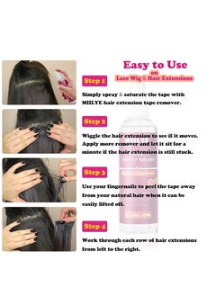 MIILYE MIILYE Lace Glue Remover/Tape in Extension Remover Spray 4OZ/120ml, Tape in Remover Wig Glue Remover Fast Removes Double Sided Hair Extensions Tape Adhesive| Gentle on Skin| No Greasy| Easy to Clean  - Image 3