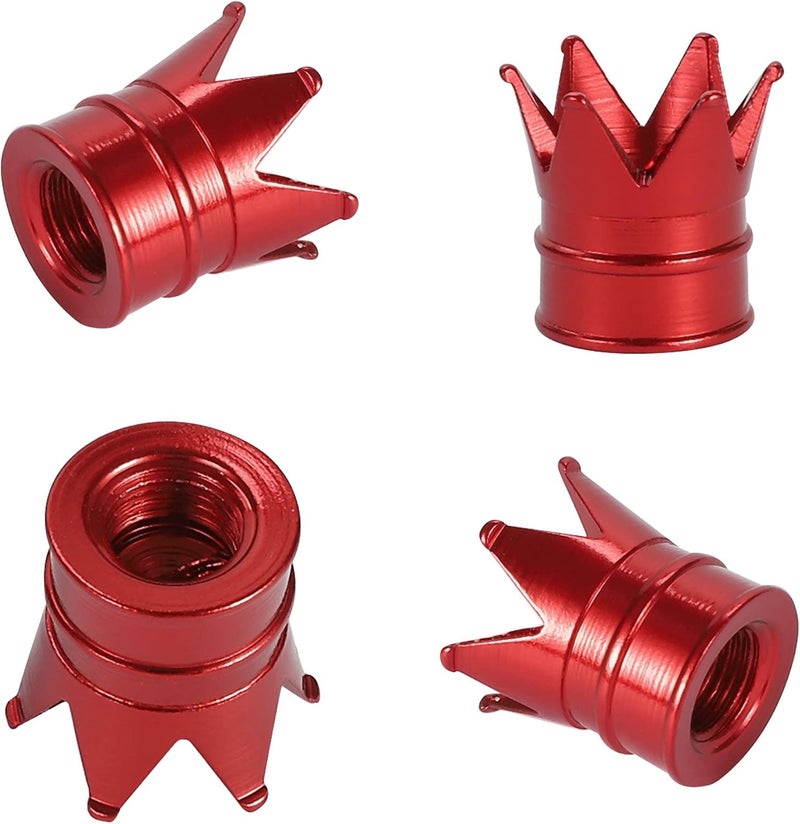 TOMALL Crown Tire Valve Stem Caps - 4pcs Red - Image 3