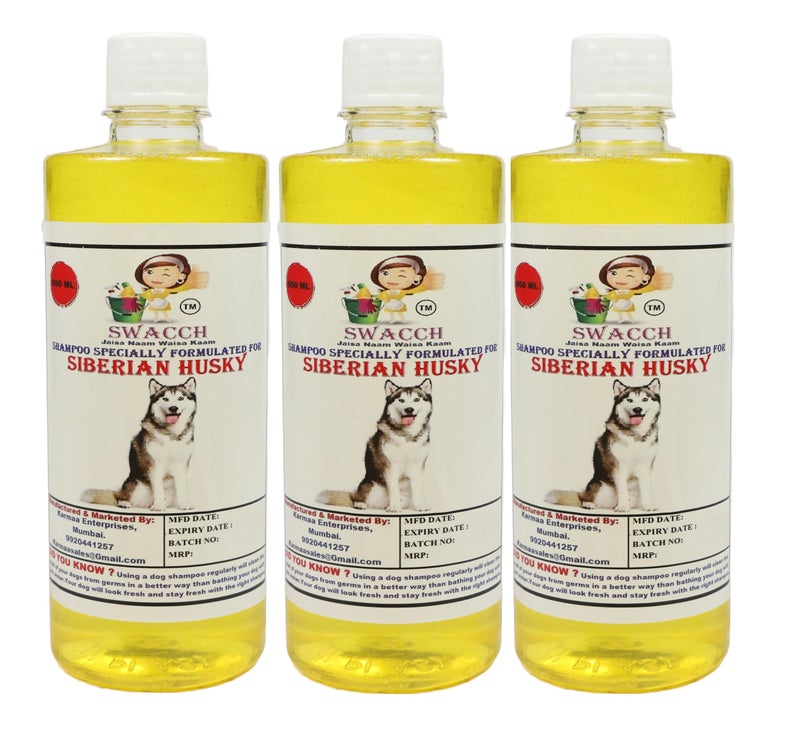 swacch Shampoo | Puppy Safe Shampoo | PH Balanced | Ditch to Itch for Siberian Husky Dog Shampoo 500ml Pack of 3 (Lemon) + Spike Ball Chew Toy Combo Pack - Image 2
