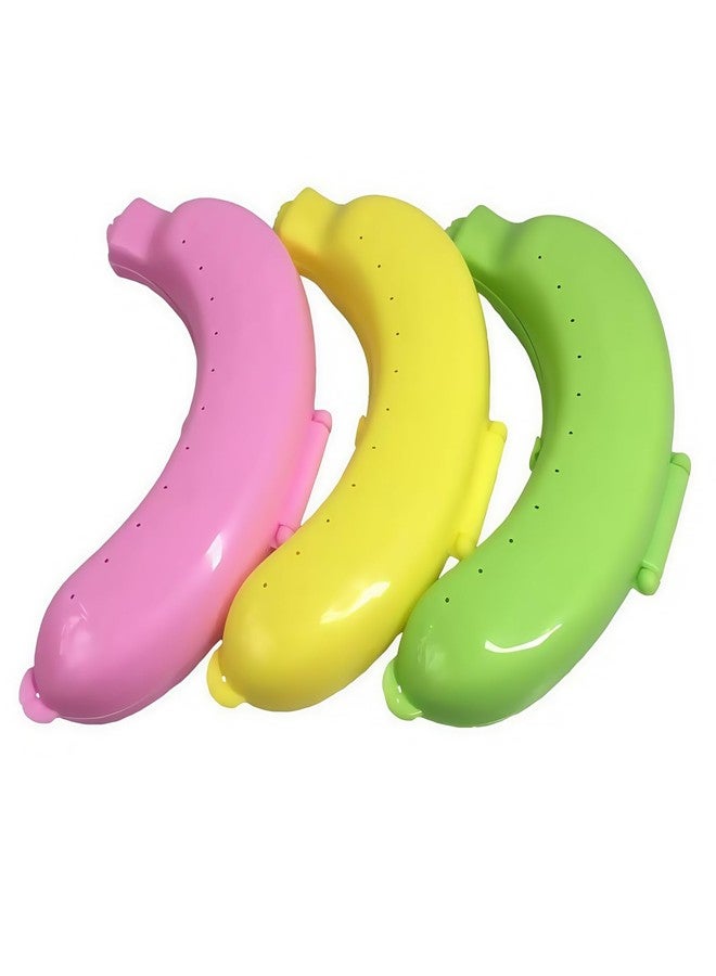 Rosojodg 3 Pack Banana Storage BPA-Free Outdoor Travel Case,Keep Fresh Banana Keeper and Protector, Cute Banana Carrier Storage Box for Picnic Camping,Food Containers(Yellow,Green,Pink) - Image 2