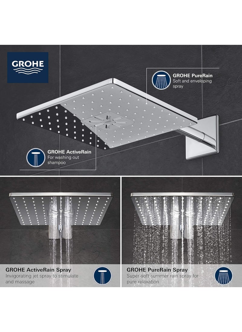 Grohe GROHE 26504000 Rain 310 Smart Active 2Spray Cube Shower Head Set Starlight Chrome  - Image 3