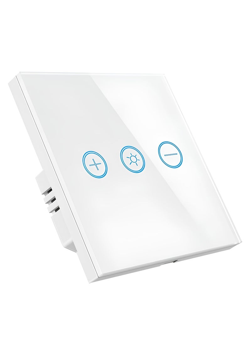 Smart Dimmer Switch, Smart WiFi Light Switch with Glass Panel, 1 Gang & 1 Way, Neutral Wire Required, Compatible with Alexa and Google Home, Touch & App Remote Control, Timing Function & Voice Control (White) - Image 1