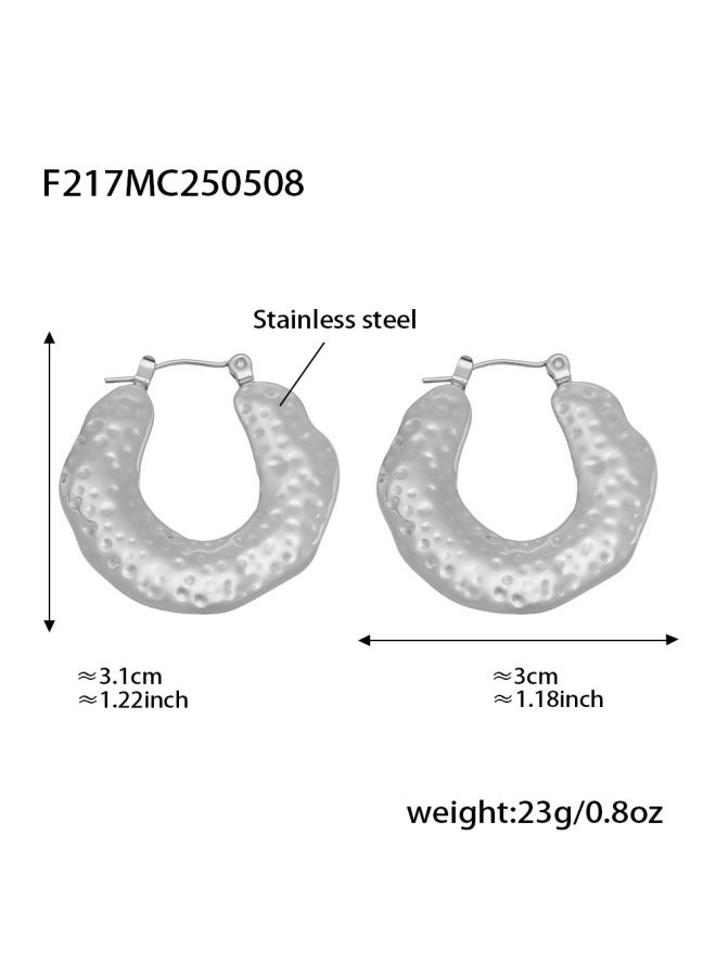 Enigma European And American Texture Ring Earrings Stainless Steel Plated 18k Gold Color-free Geometric Fashion Ear Buckle Ear Ring