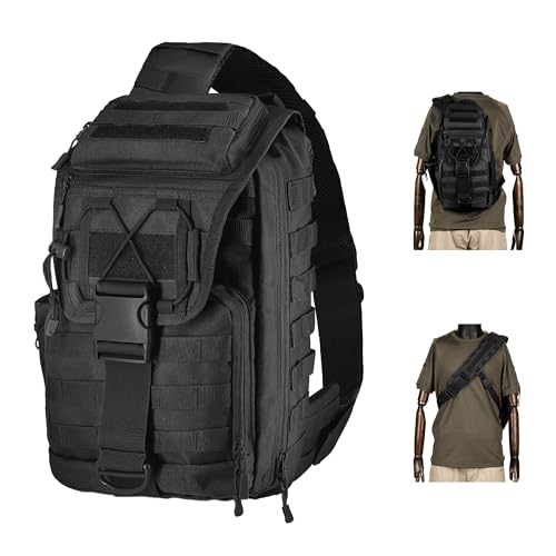 MANETTA Tactical Sling Bag for Men,Large Tactical Shoulder Bag with Bottle Holder, Cross Body Bag Chest EDC Bag For Camping Hiking Trekking Daypack - Image 1