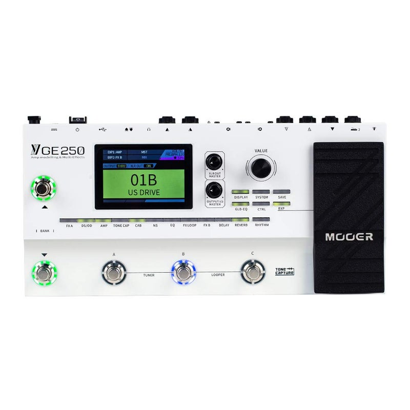 MOOER GE250 Multi Effects Processor with FX Loop Tone Capture MIDI Function Global EQ Drum Machine Stereo Looper