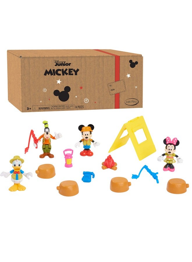 MICKEY MOUSE مجموعة شخصيات التخييم المكونة من 14 قطعة من ديزني جونيور ميكي ماوس فانهوس، ألعاب ما قبل المدرسة، ألعاب أطفال مرخصة رسميًا للأعمار من 3 سنوات فما فوق، حصرية على أمازون - Image 1