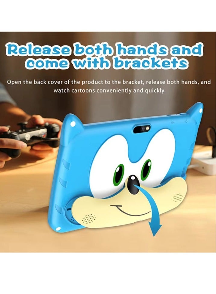 AROAQ Kids Tablet, 7 Inch Kids Learning Toy Computer With Wifi, 400mah Battery Dual Cameras Kids Pad, Portable Children Smart Tablet With Quad Core Processor, (1pc, 128G, Blue) - Image 2