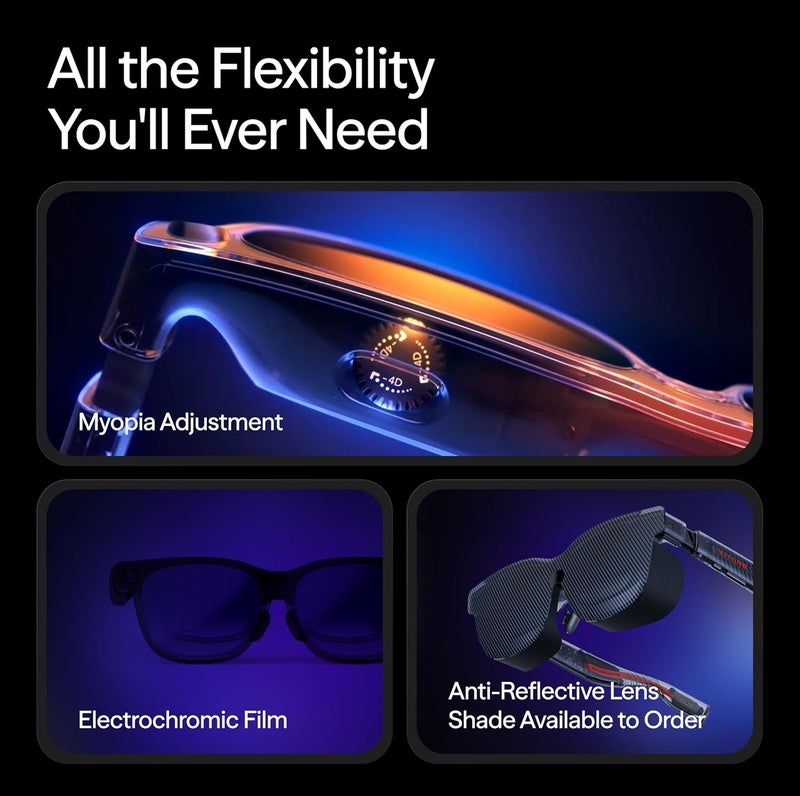 نظارات VITURE Luma Pro XR الواقع المعزز — شاشة فائقة الوضوح مقاس 152 بوصة بدقة 1200p ومعدل تحديث 120 هرتز، مجال رؤية 52 درجة، فيلم كهروضوئي، صوت هارمان، نظارات واقع معزز لأجهزة iPhone 17/16/15، أندرويد، ماك، كمبيوتر شخصي، Steam Deck، Switch 2 - كبير - Image 4