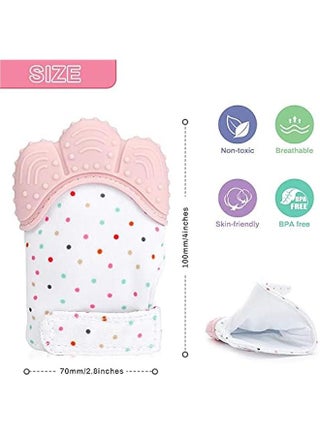Baby Safe BPA Free Chewable Teething Self Soothing Mitten Hand Glove Pink 1 Pair - view 4