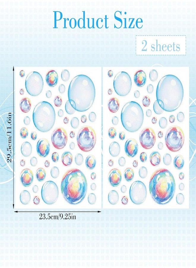 Shimmeroo 2 Sheets Bubble Stickers, Colorful Bubble Cutouts for Wall Decoration, Underwater & Mermaid Theme Party Supplies Ocean Bathroom Decor Self-Adhesive Bubbles for Birthday Parties - Image 2