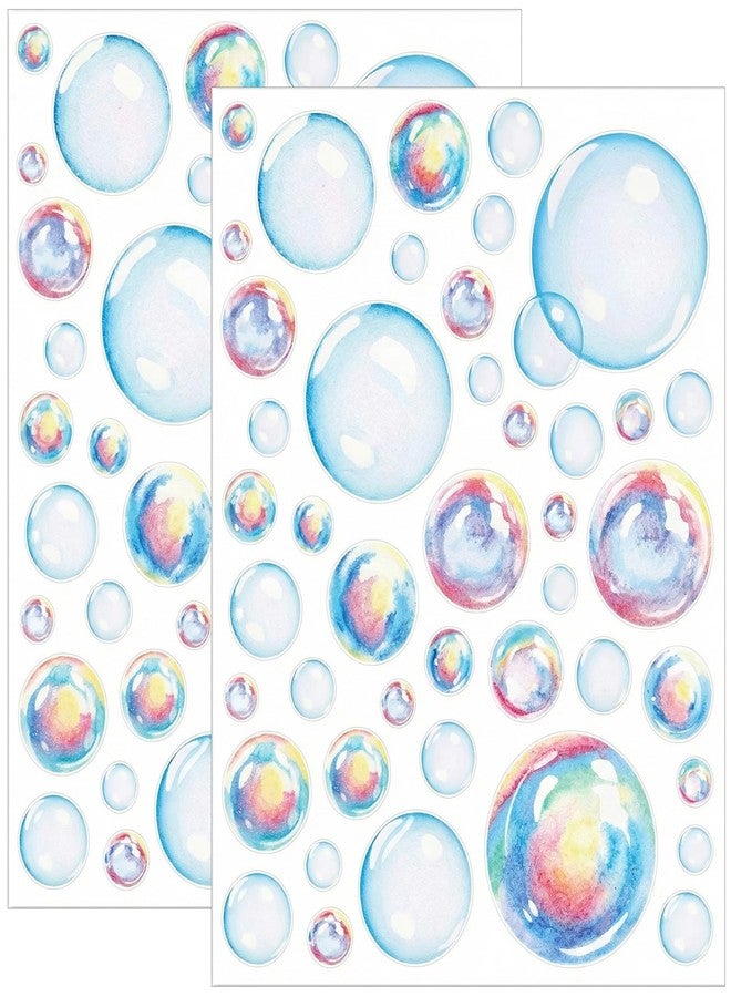 Shimmeroo 2 Sheets Bubble Stickers, Colorful Bubble Cutouts for Wall Decoration, Underwater & Mermaid Theme Party Supplies Ocean Bathroom Decor Self-Adhesive Bubbles for Birthday Parties - Image 1