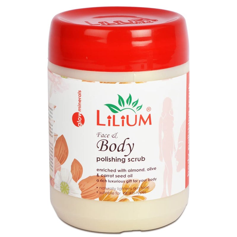 Lilium Face & Body Polishing Scrub For Dull & Uneven Skin Tone | Remove Dirt & Dead Skin & Improve Skin Texture | For Skin Relaxation & Revitalization (For Women & Men), 900ml - Image 1