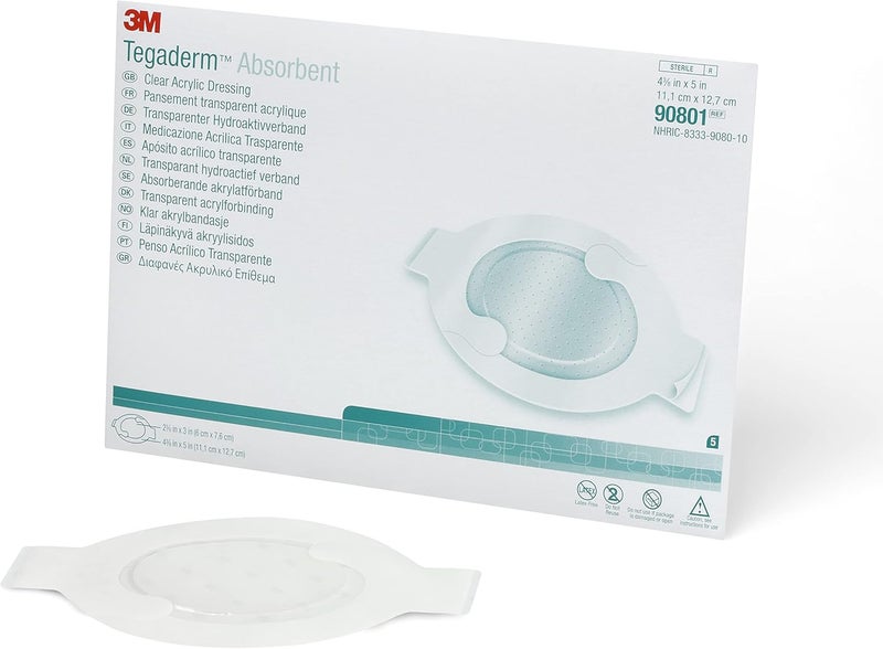 3M Tegaderm Absorbent Clear Dressing 238 x 3 Oval - Image 1
