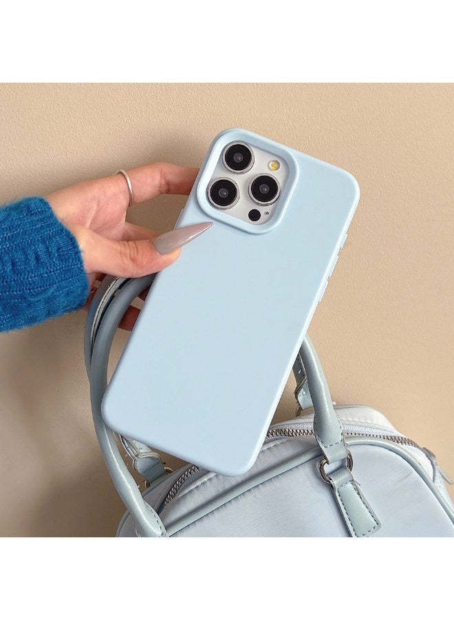 NIBEMINENT Simple Solid Skin Feeling Protective TPU Case Cover For iPhone 14 Pro Max, Creamy Blue