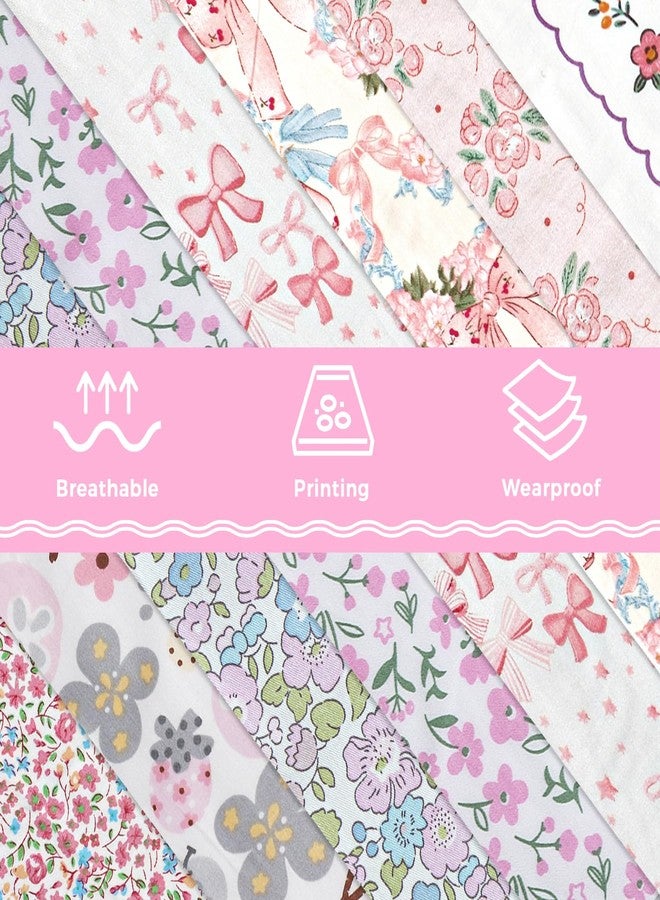 Aubliss 8pcs Fat Quarter Fabric Bundles (100% Cotton - 19.6‘’ x 19.6‘’ / 50cm x 50cm) Quilting Cotton Craft Fabric Pre-Cut Squares Sheets for Patchwork Sewing Quilting Crafting (Pink) - Image 5