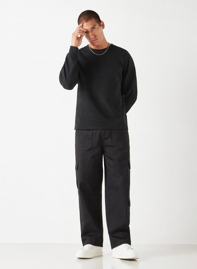 ايكونيك سويت شيرت بارز الملمس بأكمام طويلة من أيكونيك - Image 2