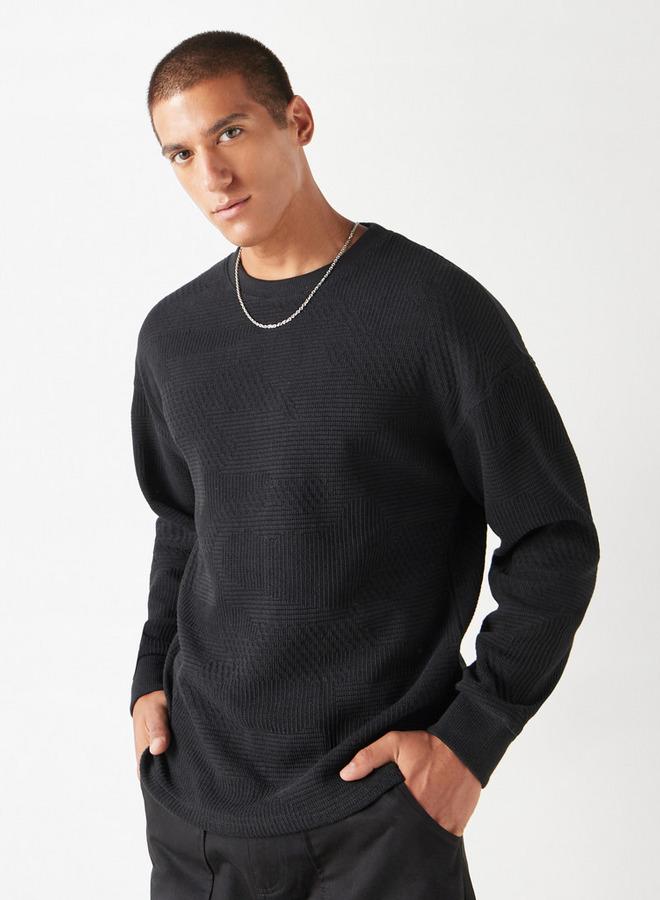 ايكونيك سويت شيرت بارز الملمس بأكمام طويلة من أيكونيك - Image 1