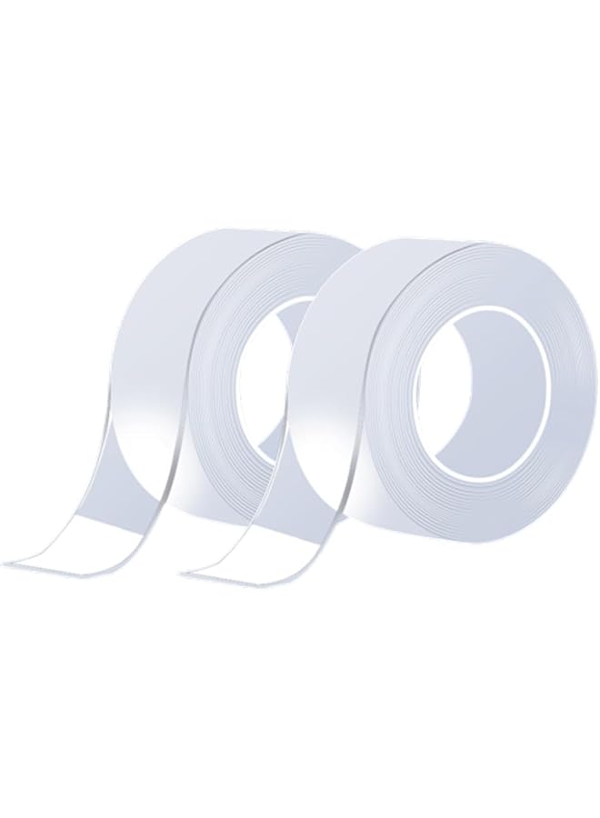 erorex 2 Rolls Multipurpose Washable Double Sided Adhesive Tape Nano Tape Traceless Heavy Duty Mounting Tape For Carpet Fix Home Office Wall Decor Diy Crafts Car Glass Decor 2 Rolls Total 32.8Ft - Image 1