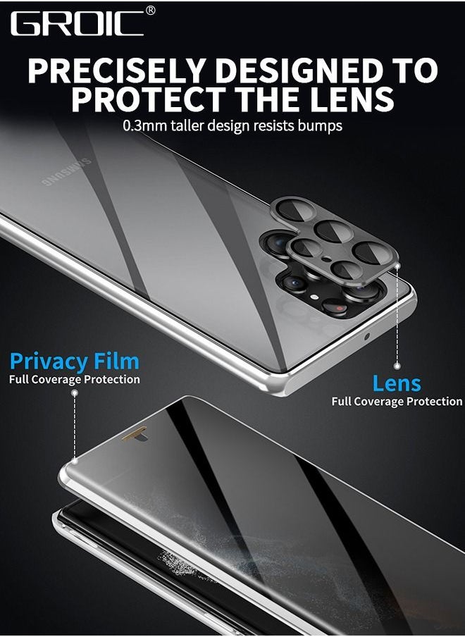 GROIC Magnetic Case for Samsung Galaxy S23 Ultra 6.8", Double Sided HD Tempered Glass Fingerprint Unlock Super Magnetic Adsorption Metal Bumper Frame 360° Full Protective Phone Cover  - Image 4