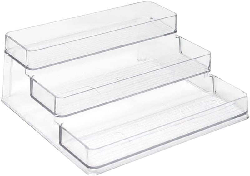 Clear Riser Display Tiered Display Shelf 3-tier Perfume Stand Mini Makeup Cosmetic Bottle Organizer Container for Lipsticks Nail Polish Bottles - Image 1