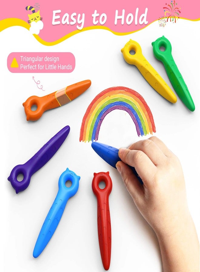 KERIFI Triangle Jumbo Crayons for Toddlers 1-3, Mess Free Washable Toddler First Crayons for Kids Ages 1-3 2-4 4-8, Unbreakable Non-Toxic, Back to School Gifts for Coloring Book (12 Colors) - Image 4