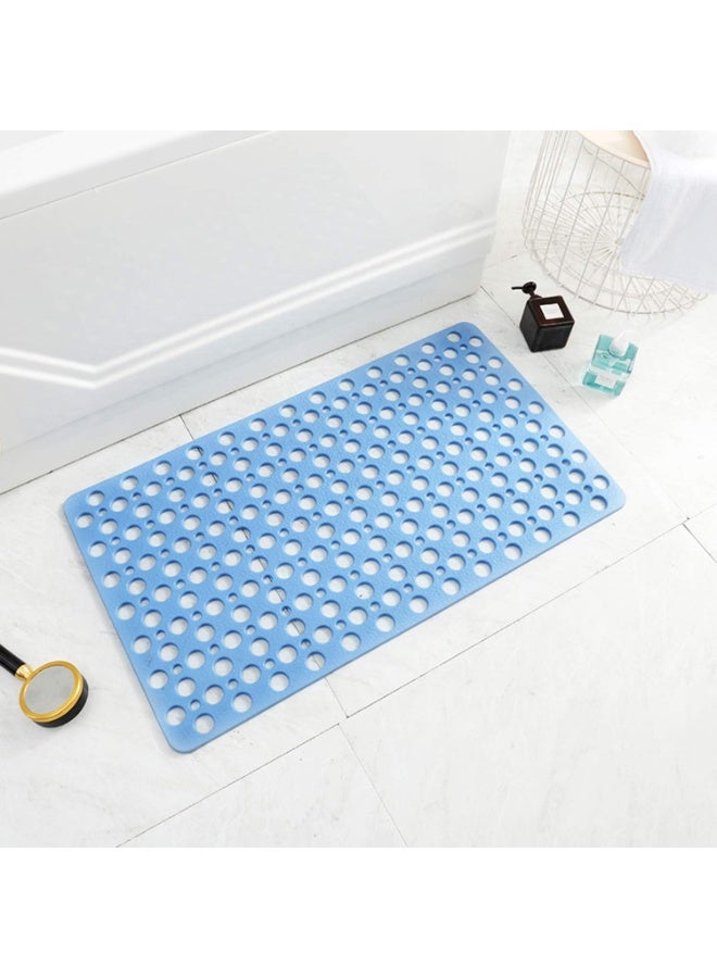 Non Slip Bath Mat Anti Mould Shower Mats TPE Bathroom Bathtub Mat Floor Shower Mats Anti Slip Antibacterial with Suction Cups & Drainage hole Perfect for Everyone Safety Blue 16.9" x 29.5"/43 x 75cm - Image 3