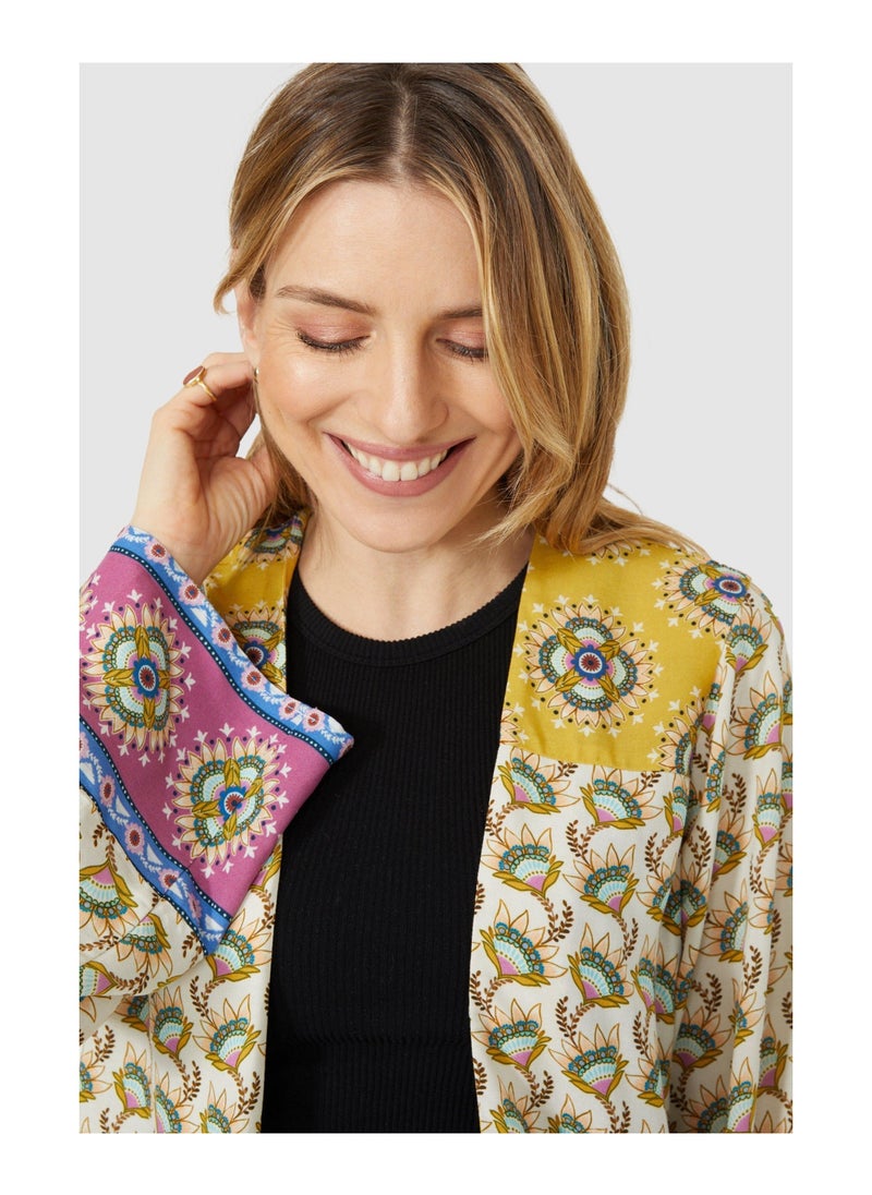 mantaray - Patchwork Mix & Match Print Kimono Top - Image 1