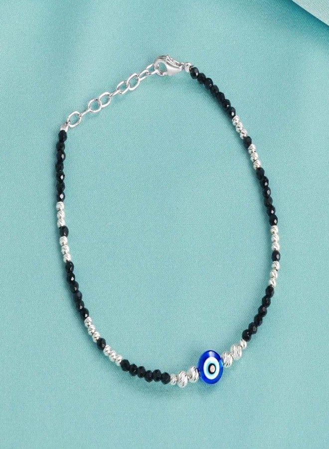 ZAVYA 925 Sterling Silver Coloured Beads Evil eye Rhodium Plated Plating Chain Bracelet |Gift for Women and Girls | With Certificate of Authenticity and 925 Hallmark - Image 3