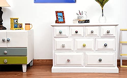 Indian-Shelf IndianShelf Pack of 6 Yellow Drawer Knob Ceramic Dresser Knob Round Door Handles Heart Drawer Pull Door Pull Decorative Cabinet Door Knobs Drawer Knobs Modern Kids Dresser Knobs  - Image 3