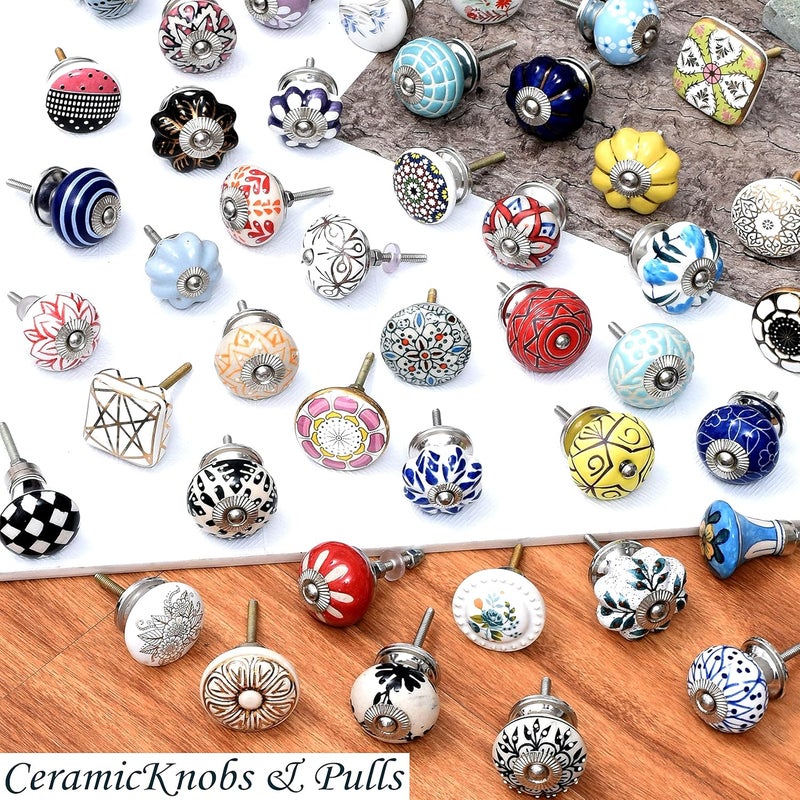 Indian-Shelf IndianShelf Pack of 6 Yellow Drawer Knob Ceramic Dresser Knob Round Door Handles Heart Drawer Pull Door Pull Decorative Cabinet Door Knobs Drawer Knobs Modern Kids Dresser Knobs  - Image 2