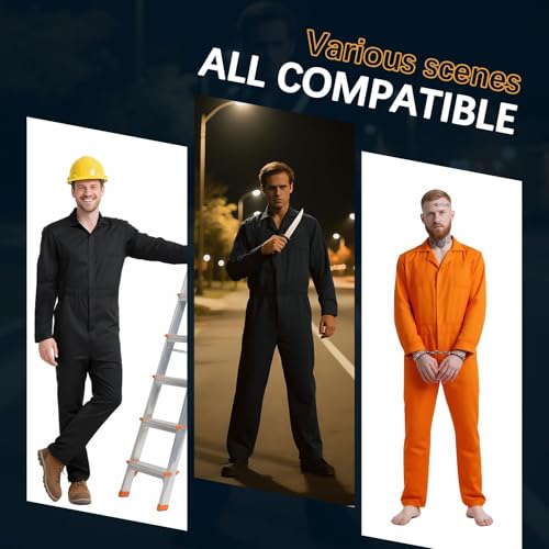 UQJE Men's Coveralls for Men Work Navy Blue Adult Jumpsuit Coveralls Halloween Costume-3XL - Image 5