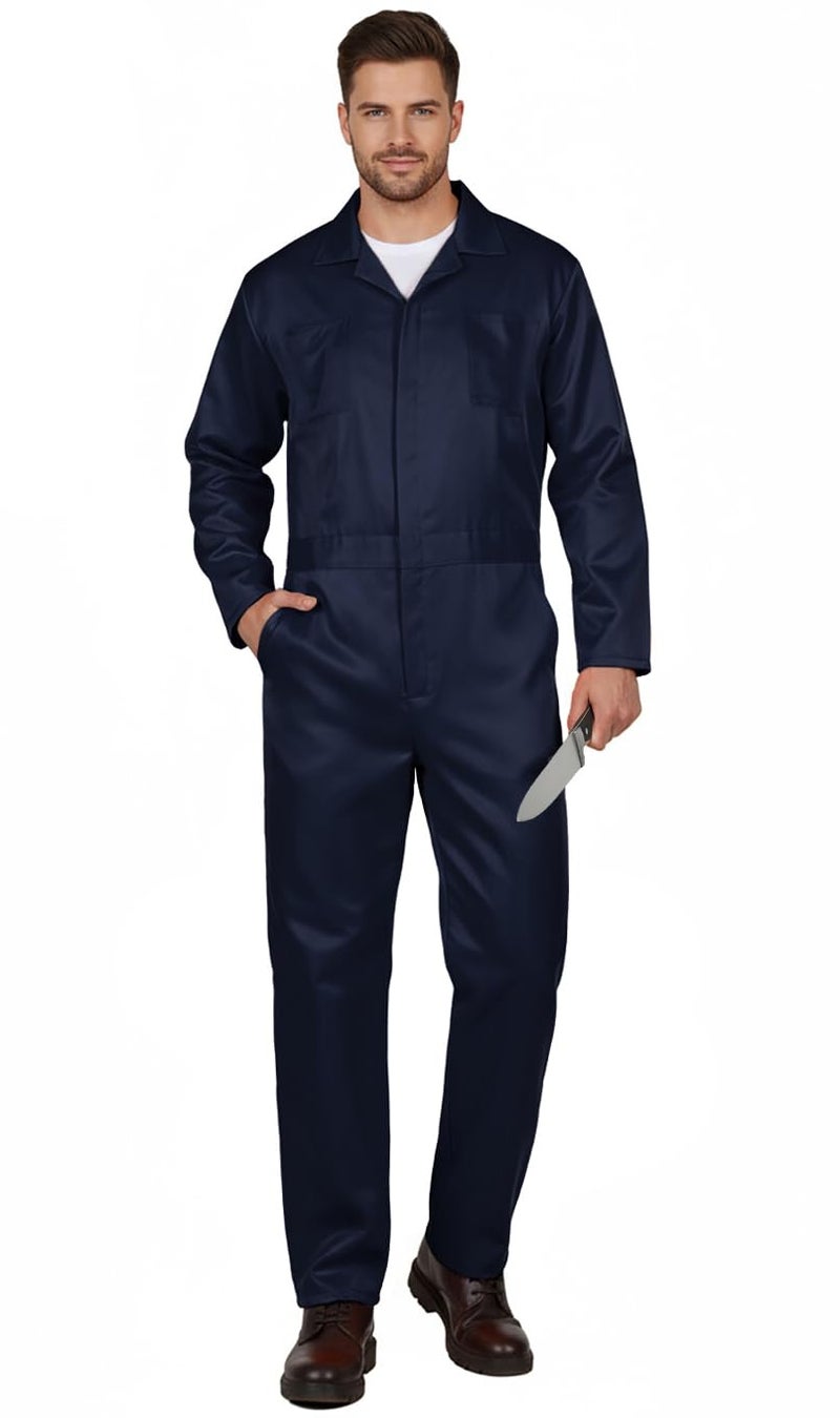 UQJE Men's Coveralls for Men Work Navy Blue Adult Jumpsuit Coveralls Halloween Costume-3XL - Image 1